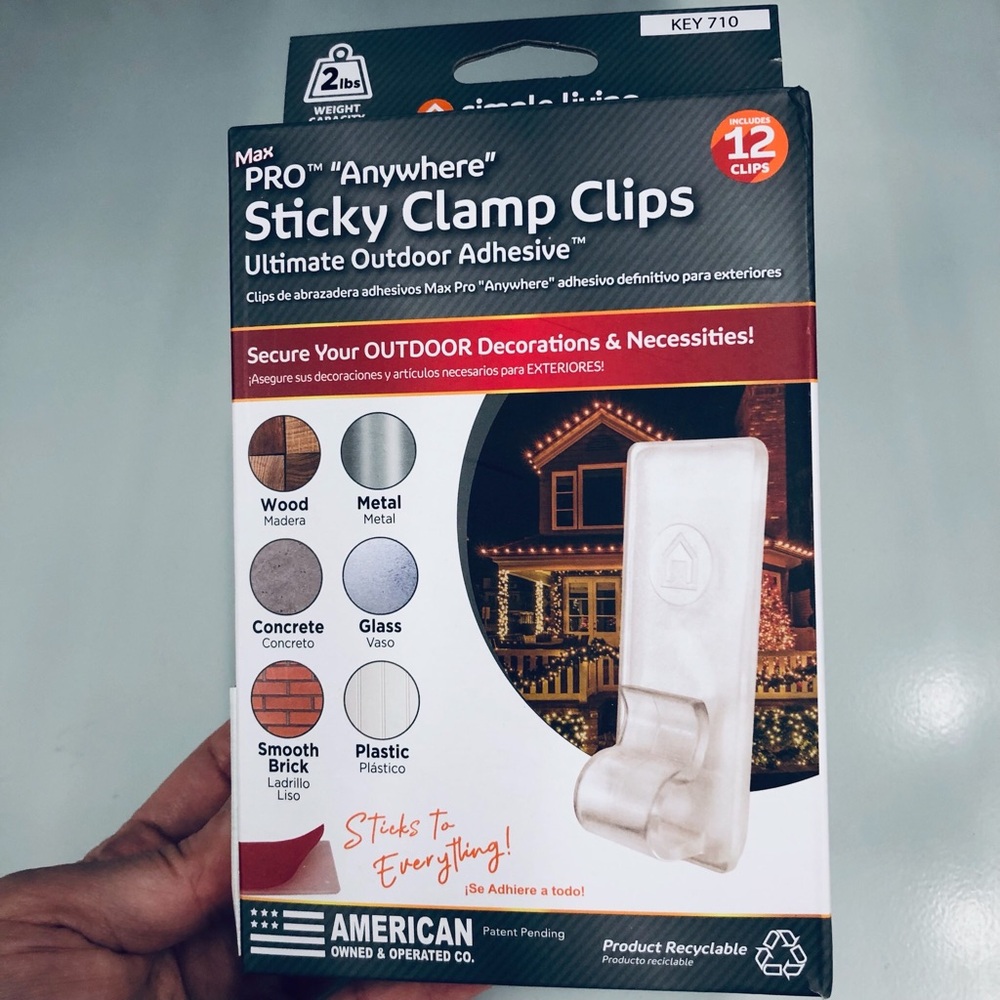 NEW Sticky Clamp Clips by SIMPLE LIVING SOLUTIONS 12 Clips